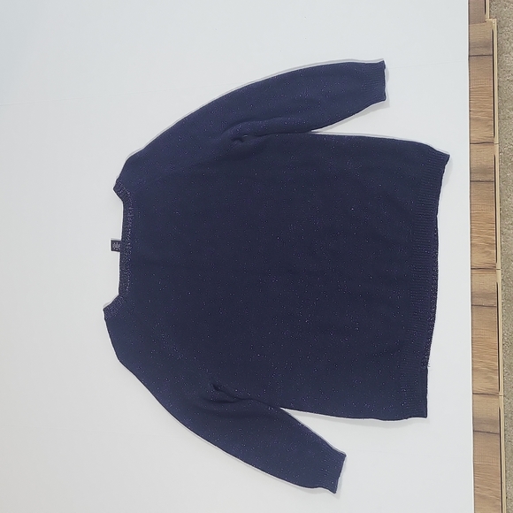 KENNETH COLE Navy Blue 3/4 Sleeve Crewneck Sweater - Picture 4 of 9